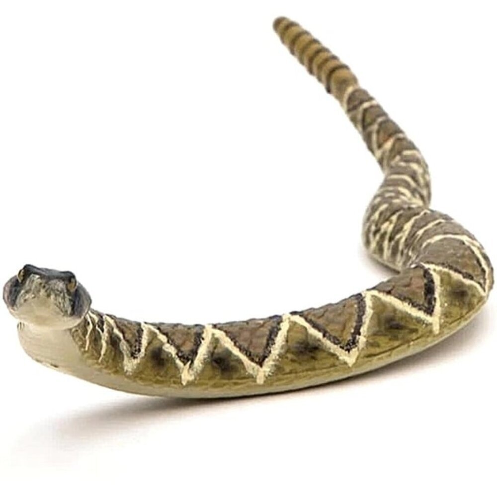 Rattlesnake Figurine - Small Hand Painted‎ Collectible Reptile Toy Figure - Papo